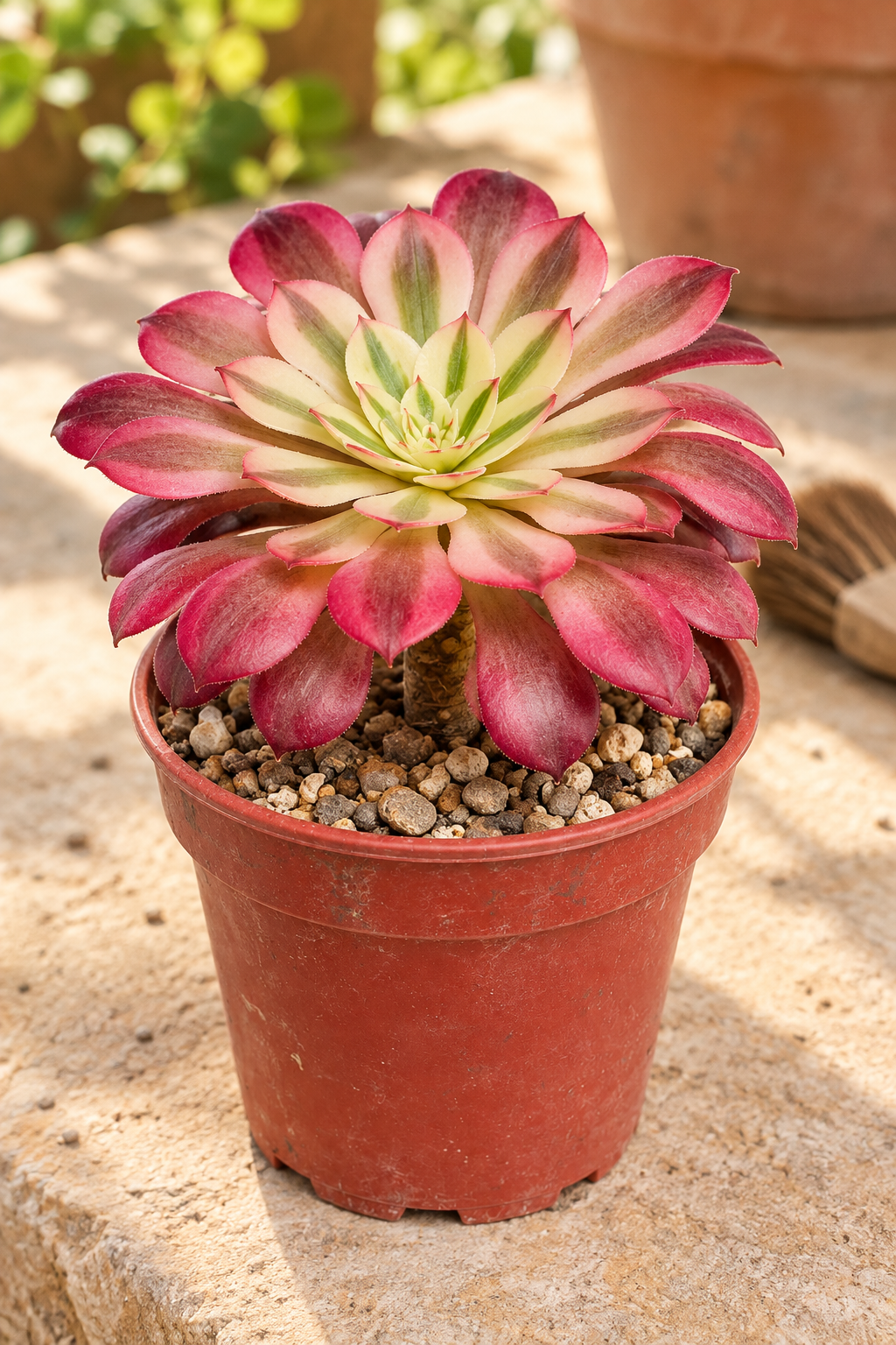 KI-Detailansicht: Aeonium Mardi Gras