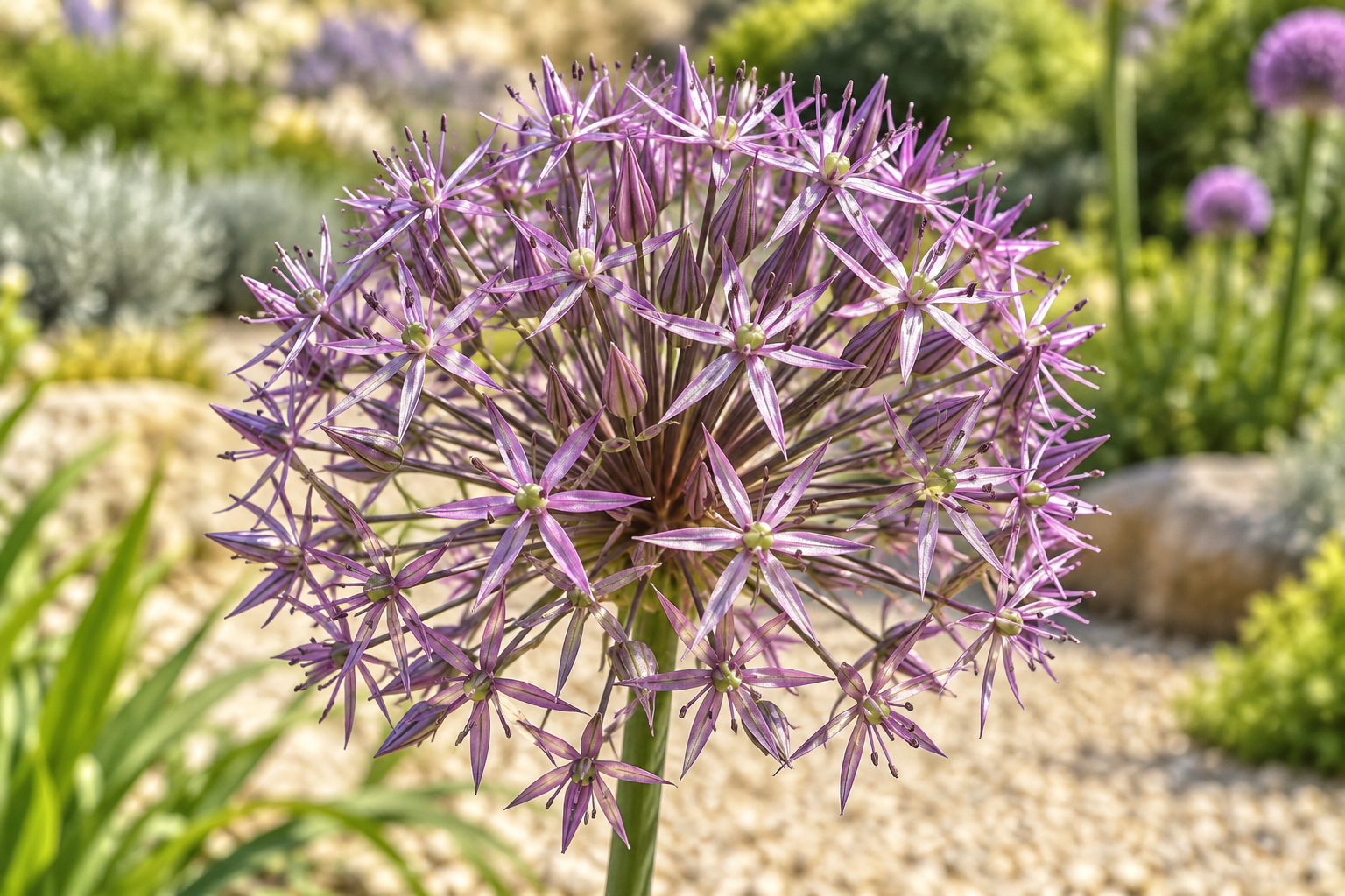 Enlarged AI detail of Allium cristophii