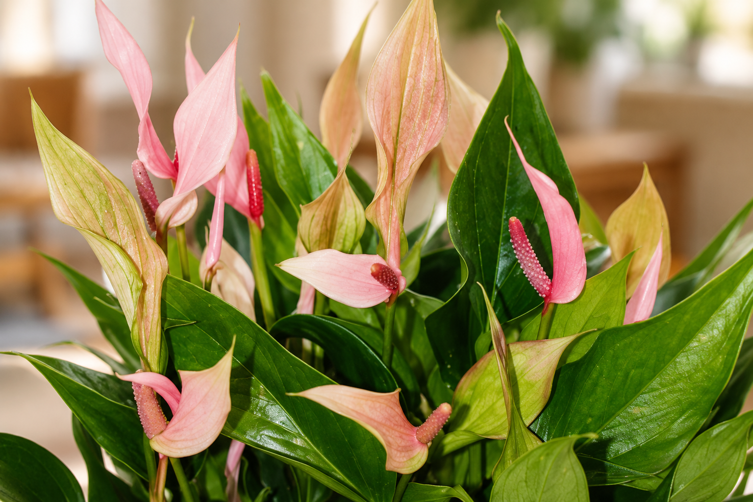 Enlarged AI detail of Anthurium 'Lilli'