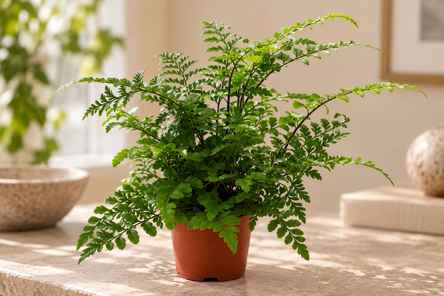 Vergrößerte KI-Detailansicht von Asplenium Parvati