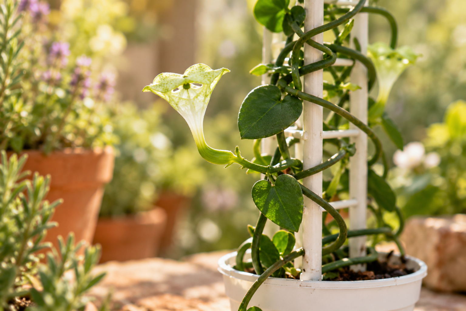 Vergrößerte KI-Detailansicht von Ceropegia sandersonii