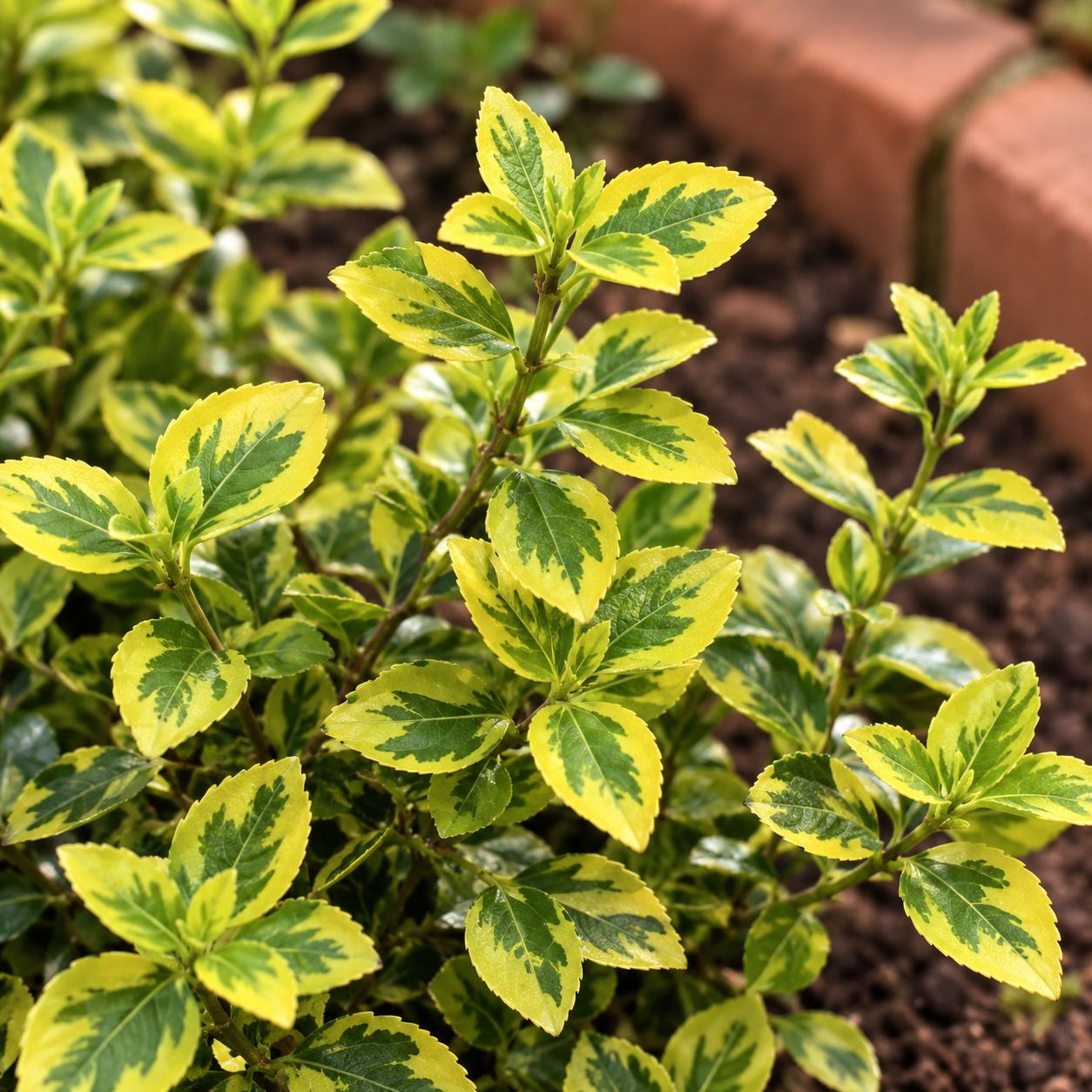 Kriechspindel Emerald Gold in KI-gestalteter blattdetailansicht