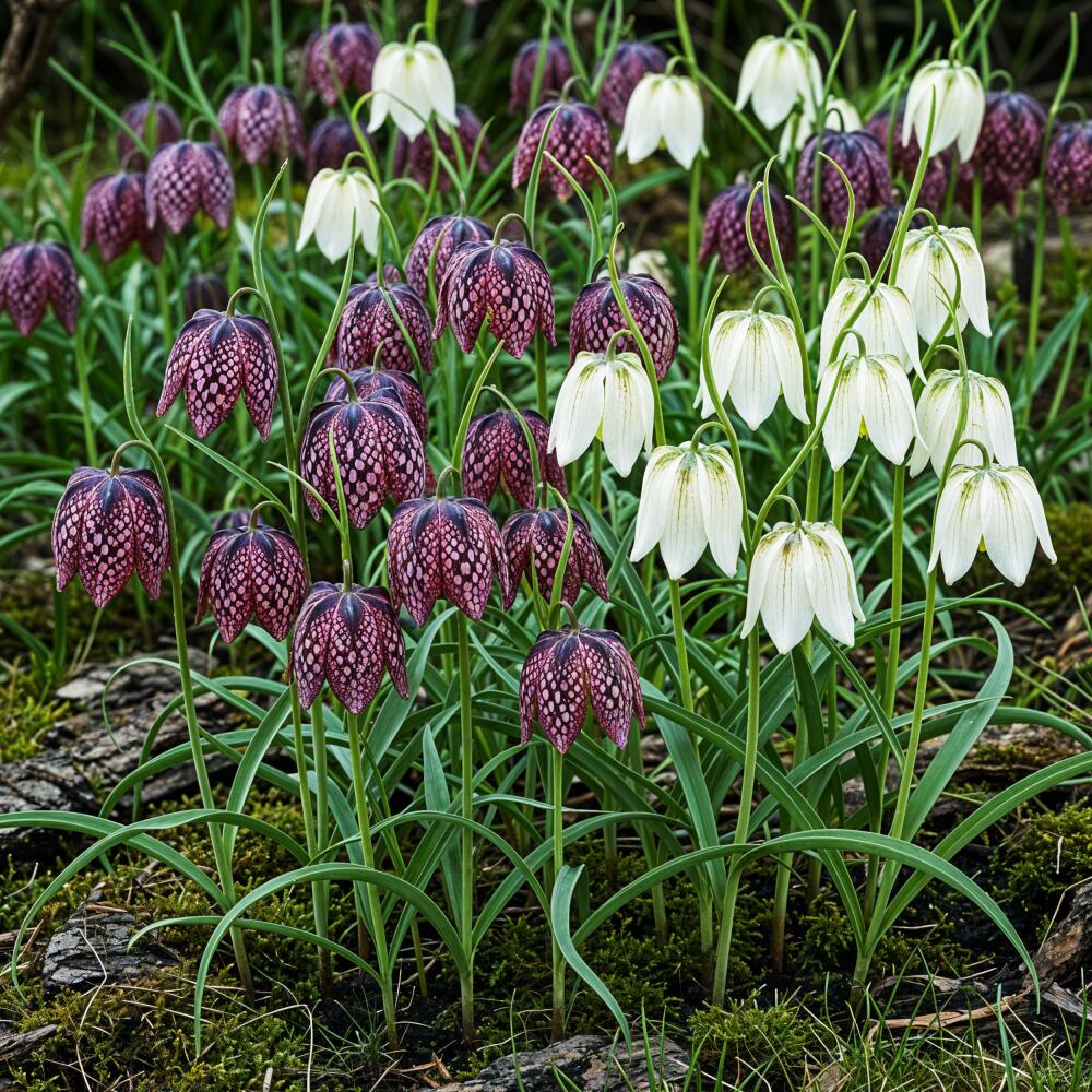 Original shop photograph: Exotenherz flower bulbs – snake’s-head fritillary Fritillaria Meleagris Mix (30 pieces), diameter 6–7 cm