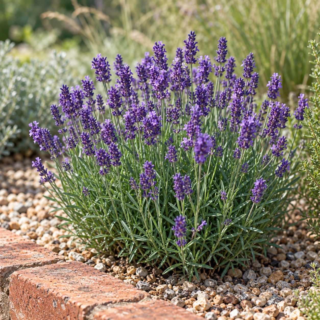 AI detail of later garden development: Dwarf Blue lavender