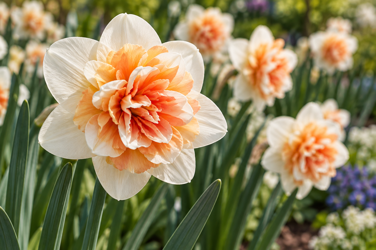 Vergrößerte KI-Detailansicht von Narcissus 'Replete'