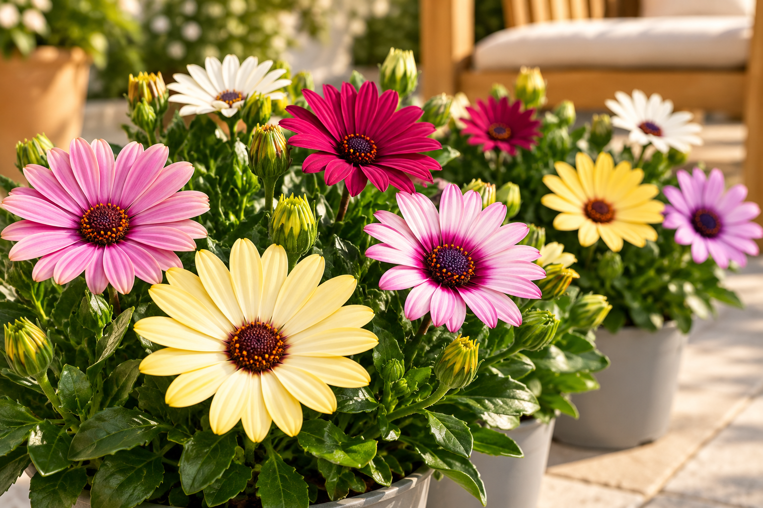Enlarged AI detail view of Osteospermum ecklonis · colour selection