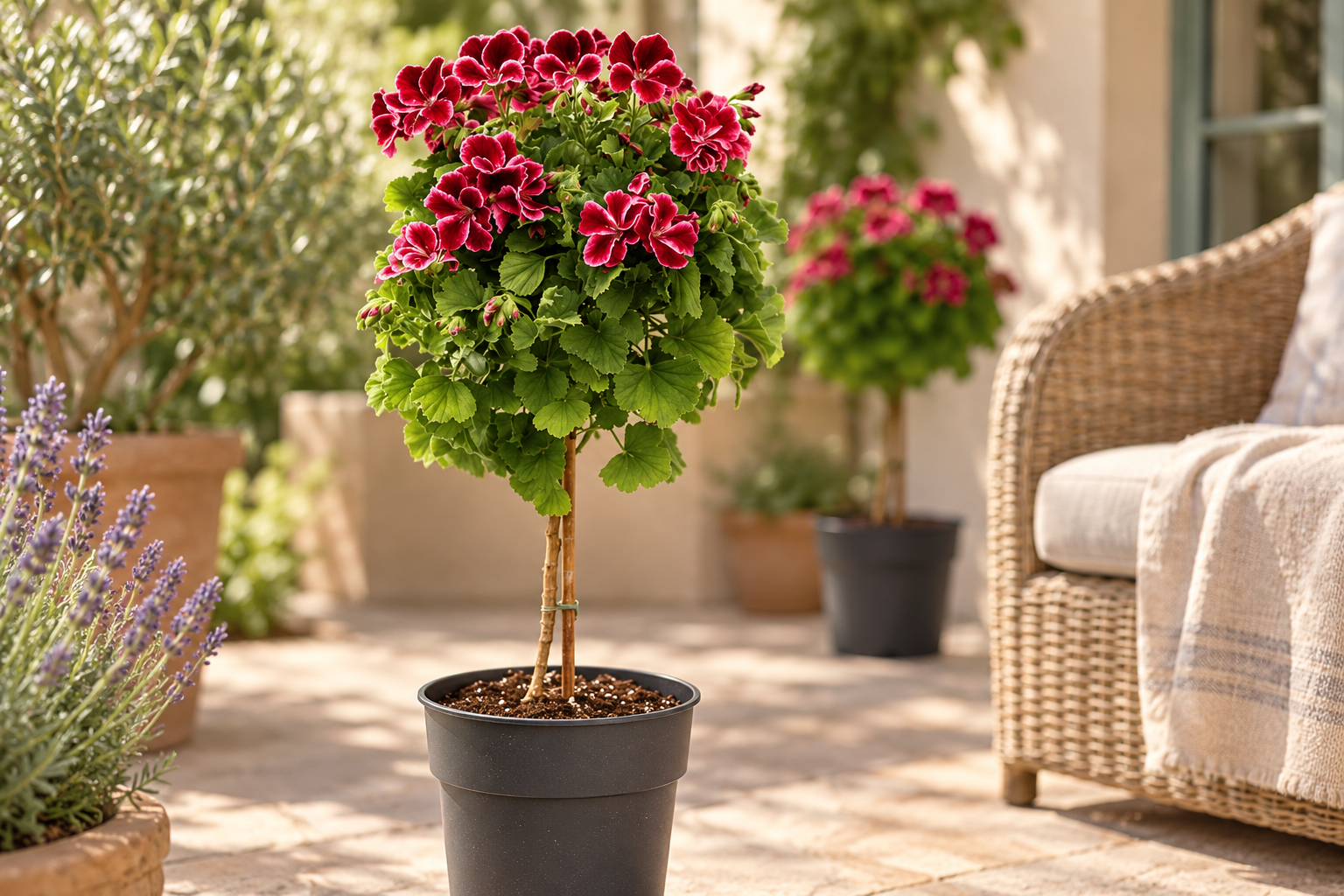 Vergrößerte KI-Detailansicht von Pelargonium Grandiflorum Chaplin · Edelgeranien-Handelsauswahl