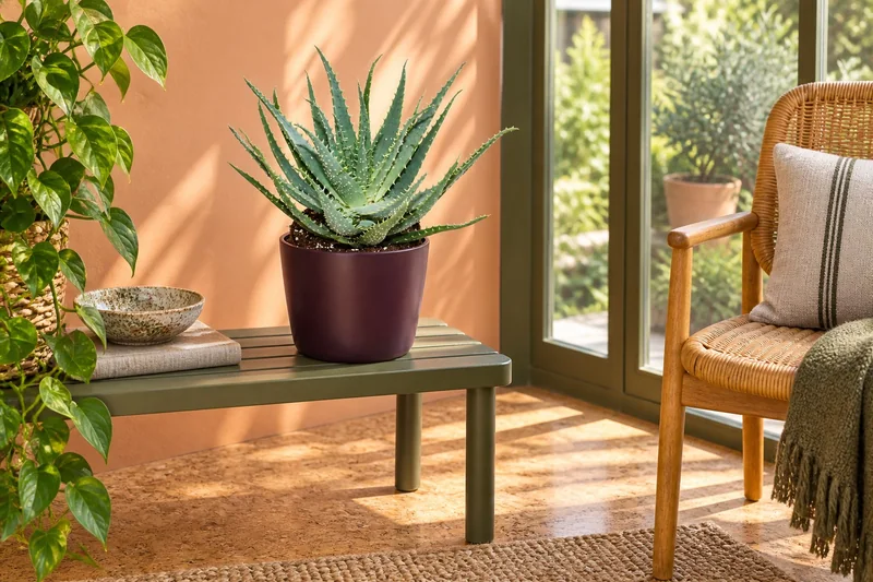 Baum-Aloe in einer KI-gestalteten Szene nach dem Original-Shopbild