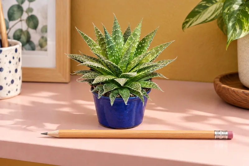 Grannen-Aloe in einer KI-gestalteten Szene nach dem Original-Shopbild
