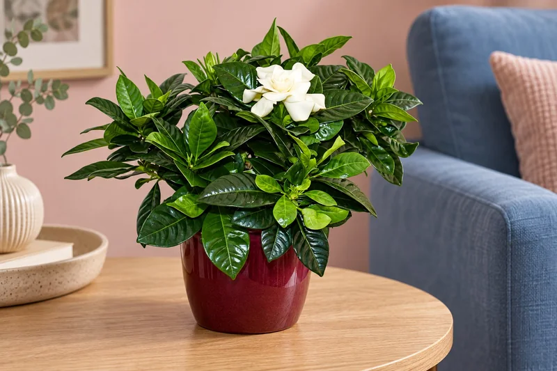 Gardenie in einer KI-gestalteten Szene nach dem Original-Shopbild