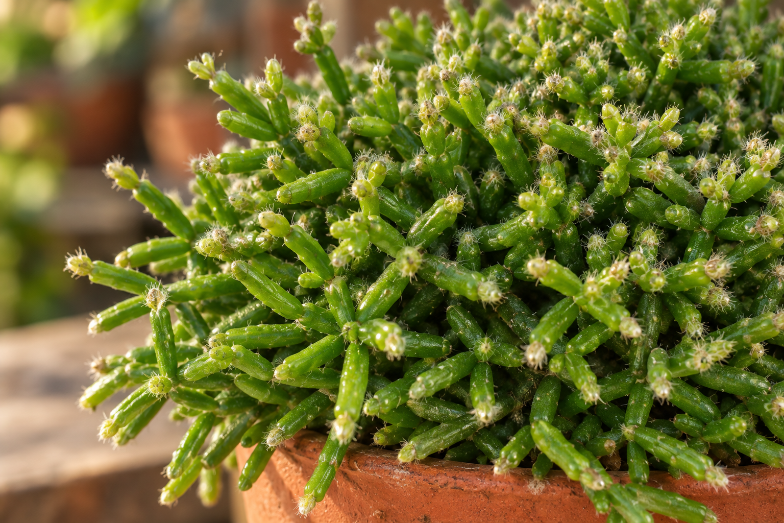 Vergrößerte KI-Detailansicht von Rhipsalis burchellii