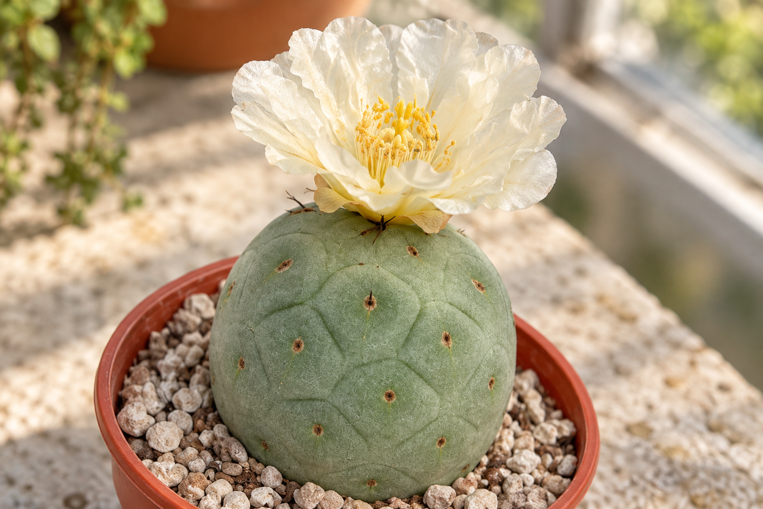 AI-created detail: Tephrocactus geometricus