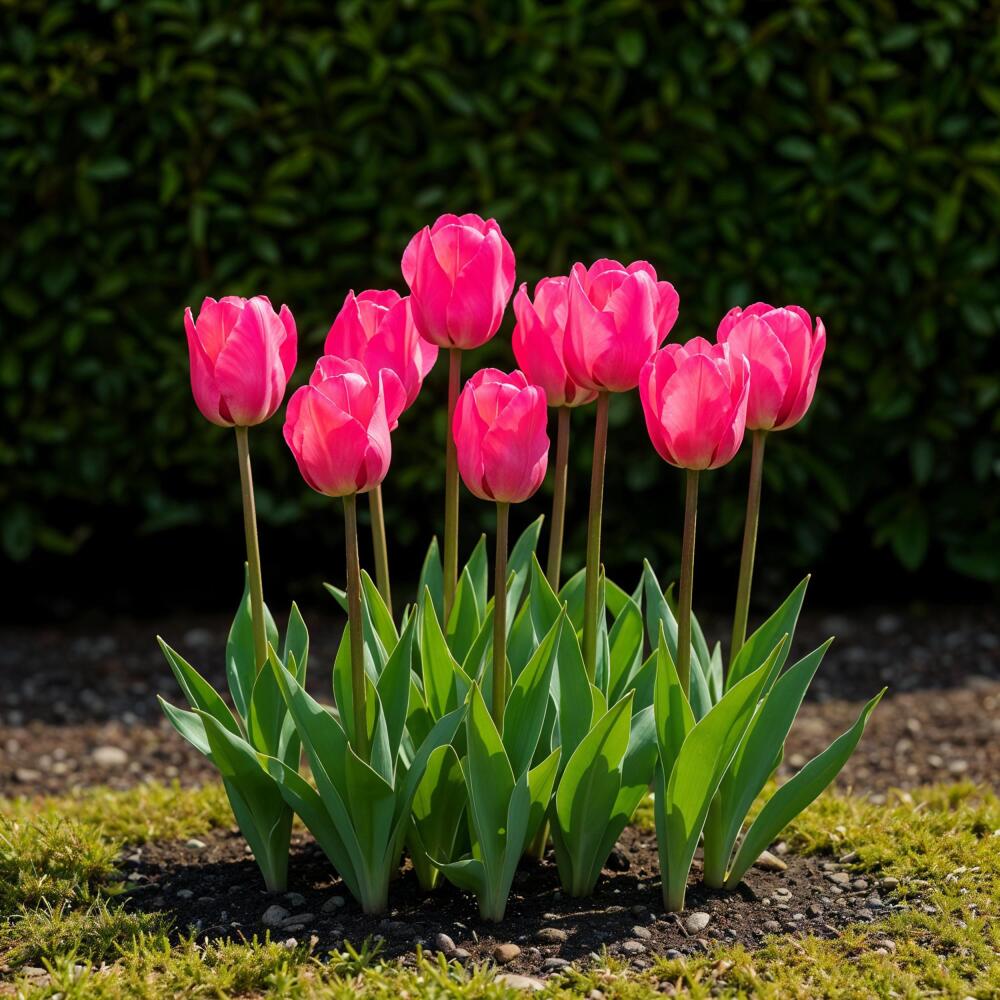 Unveränderte saubere Original-Shopansicht des rosa Triumph-Angebots in späterer Blüte