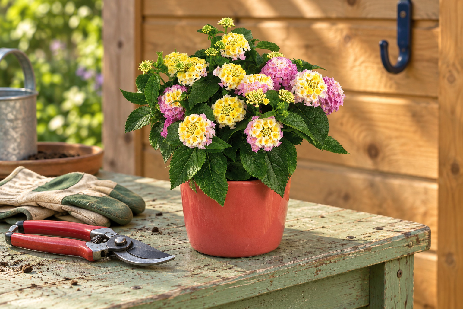 Lantana camara in einer KI-gestalteten Szene nach dem Original-Shopbild