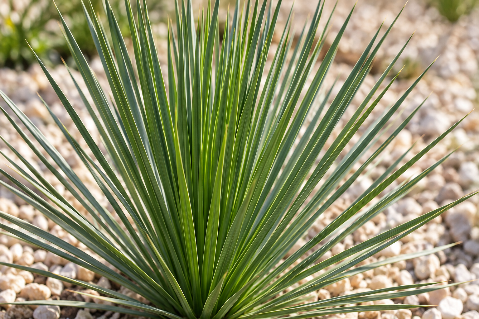 Palmlilie Yucca rostrata in blattdetailansicht; KI-gestaltet